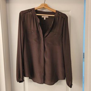 Brown silk blouse, banana Republic